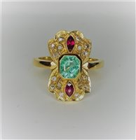 Anello Guerretta Gioielli Donna ANELLO STILE ANTICO in Oro giallo Smeraldo GUERR139 - GUERR139